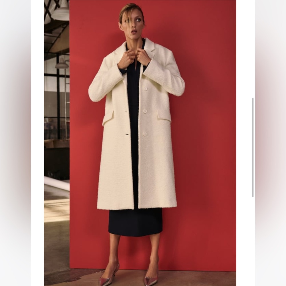 ZARA STRAIGHT CUT WOOL BLEND COAT (XS)